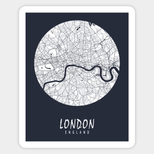 London, England City Map - Full Moon Sticker